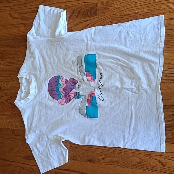 Vintage Tops - 1988 "Desert Dog" Hot Air Balloon White T-shirt